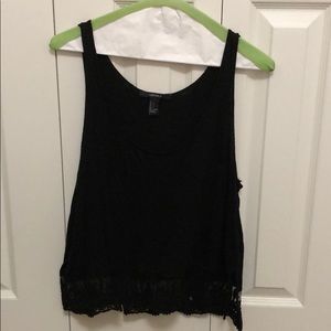 Black tank top with lace